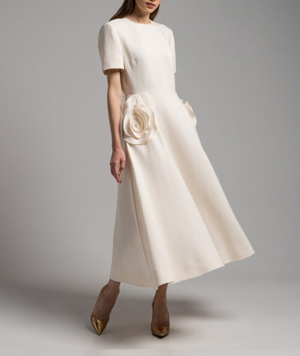 Crepe couture bud dress