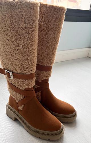 Soft Leather Plus Fleece Snow Boots