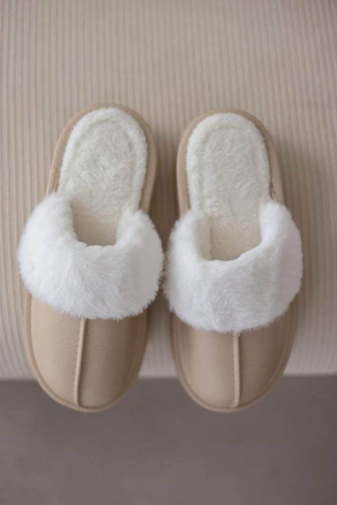 Thick-soled waterproof plush house slippers