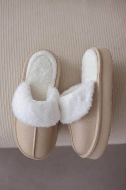 Thick-soled waterproof plush house slippers