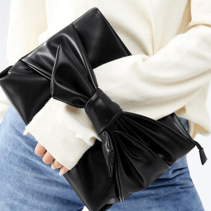 Classic Bow Soft Leather Clutch