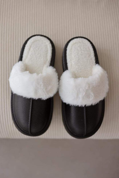 Thick-soled waterproof plush house slippers