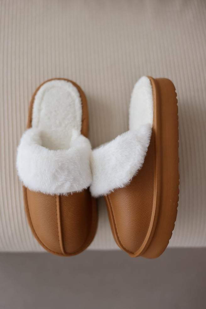 Thick-soled waterproof plush house slippers