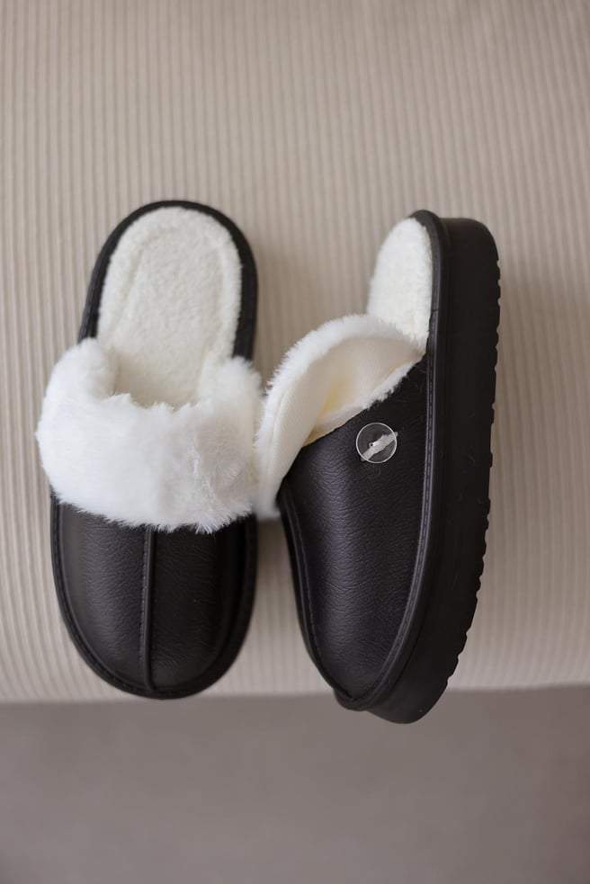 Thick-soled waterproof plush house slippers