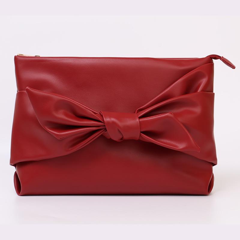 Classic Bow Soft Leather Clutch