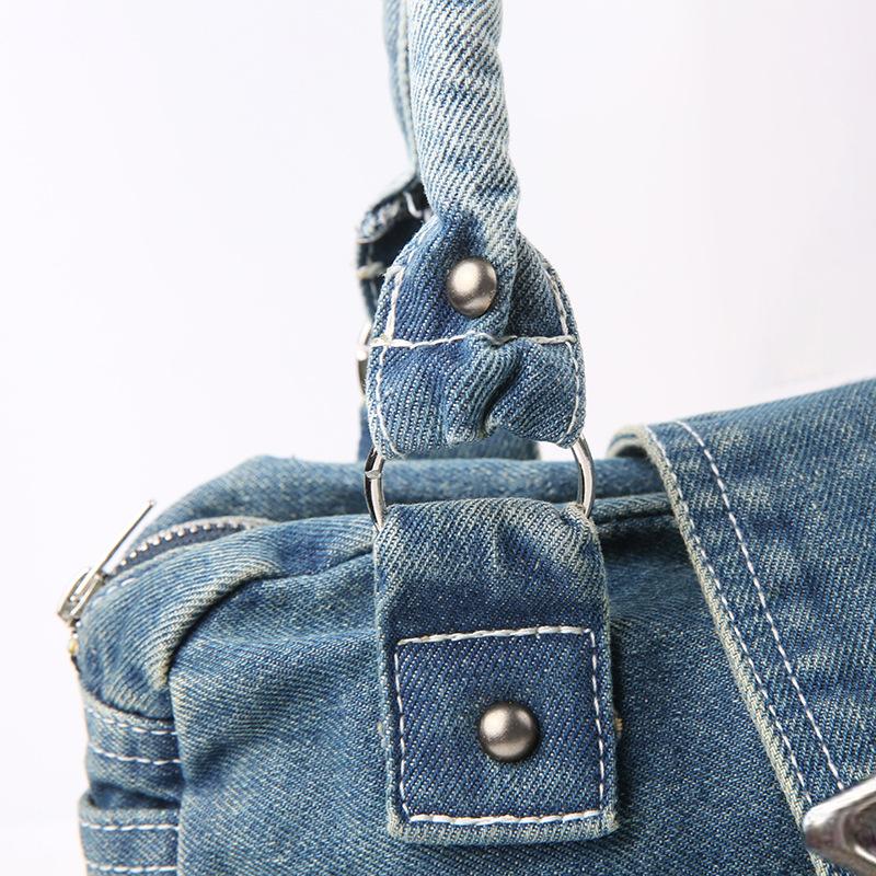 Vintage Denim Boston Underarm Bag