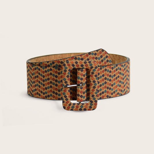 Vintage stripe print belt