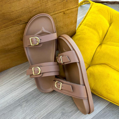 Open-Toe Buckle Beach Casual Flat Sandals