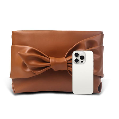 Classic Bow Soft Leather Clutch