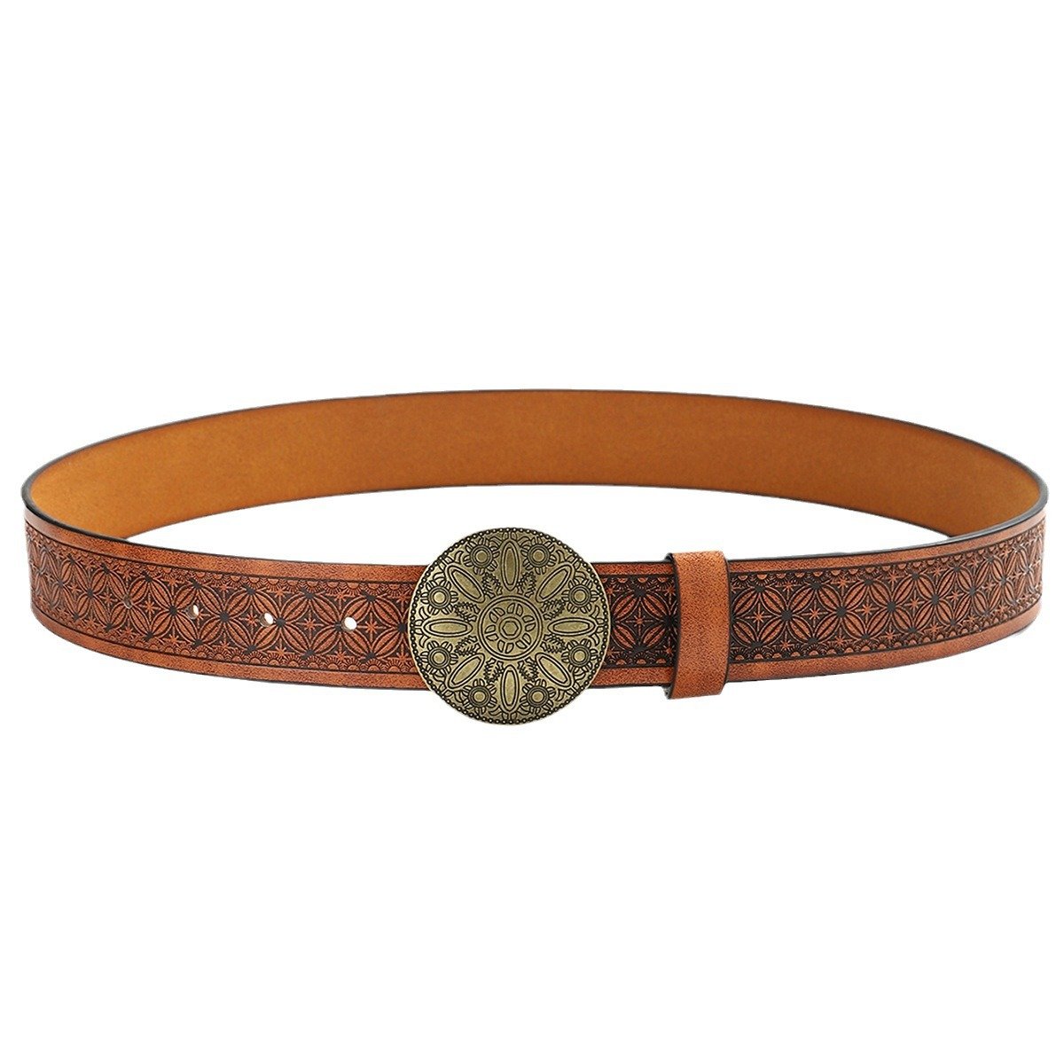 Vintage Round Alloy Engraved Belt