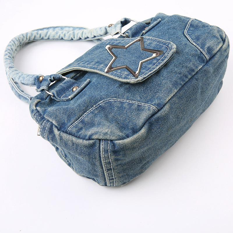 Vintage Denim Boston Underarm Bag