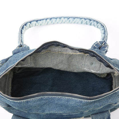 Vintage Denim Boston Underarm Bag