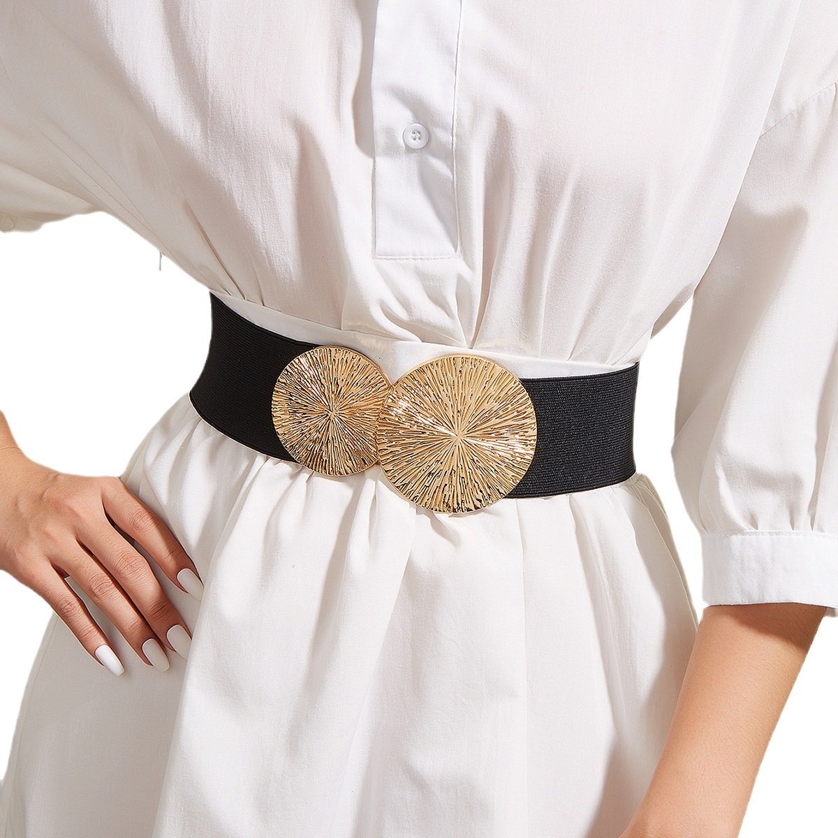 Fashionable elastic waist belt