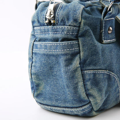 Vintage Denim Boston Underarm Bag