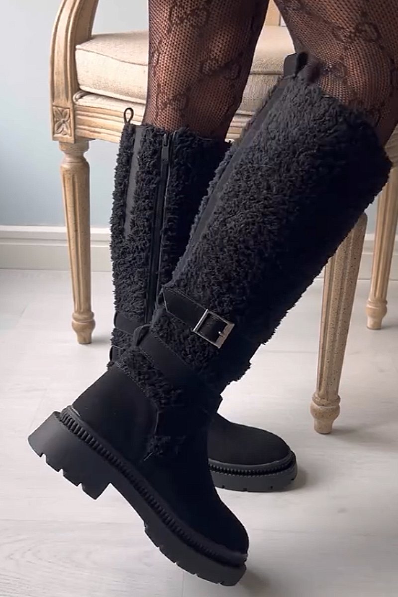 Soft Leather Plus Fleece Snow Boots