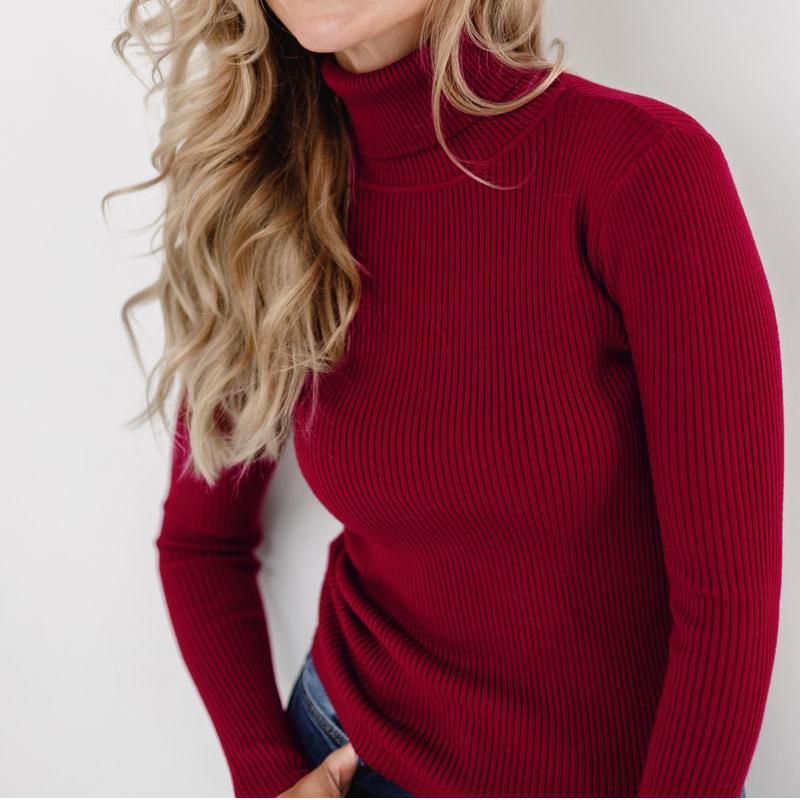 Knitted turtleneck top