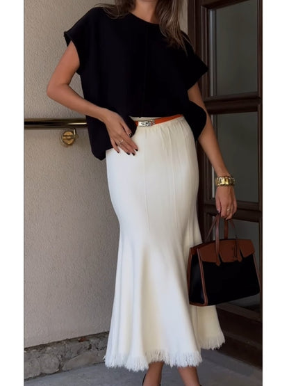 Elegant Fishtail Knit Skirt